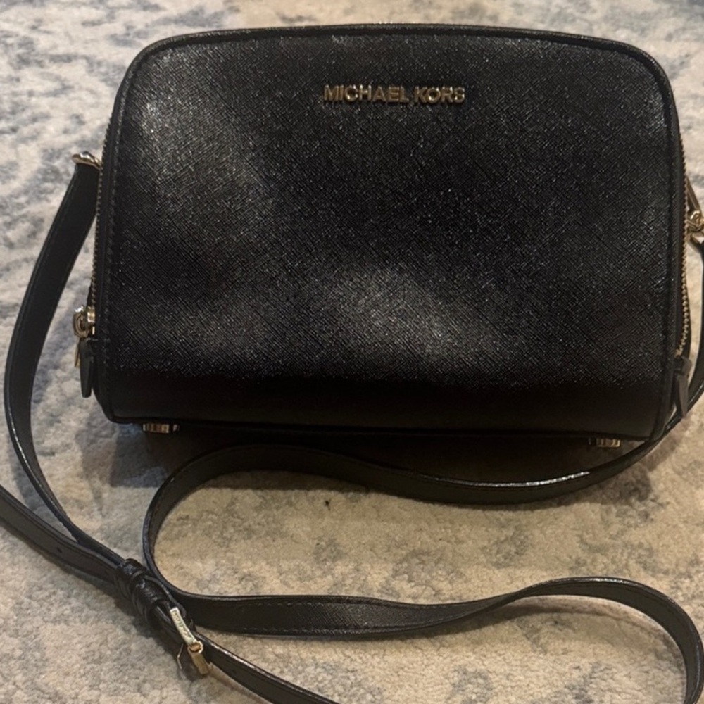 Michael Kors Shimmering Black Crossbody Bag